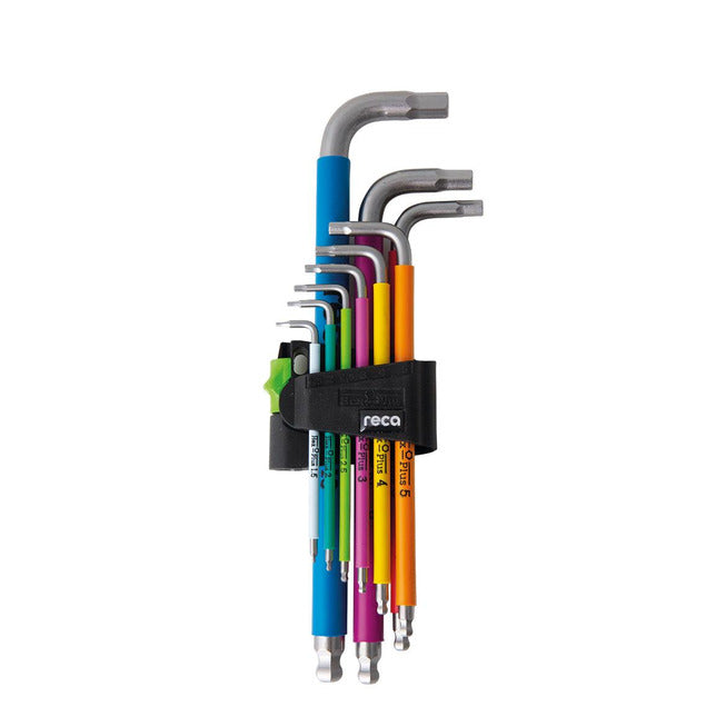 RECA Stiftschlüssel-Satz Multicolor Innensechskant Edelstahl 9-teilig