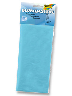 FOLIA Blumenseide 5 Bögen 50 cm x 70 cm hellblau