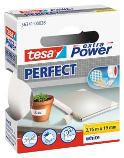 TESA Gewebeband 56341 Extra Power Perfect 19 mm x 2.75 m weiß
