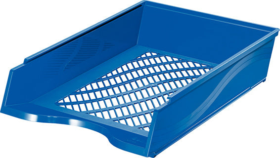 BENE Briefkorb 60100 A4/C4 stapelbar aus Polystyrol 255 x 65 x 370 mm blau