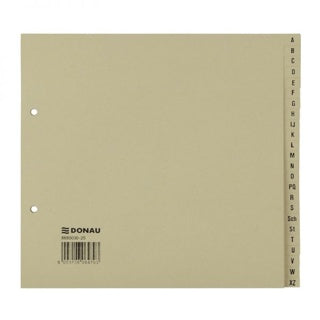 DONAU Register 8680030 A5 quer 24-teilig A-Z Recyclingkarton 160 g/m² chamois