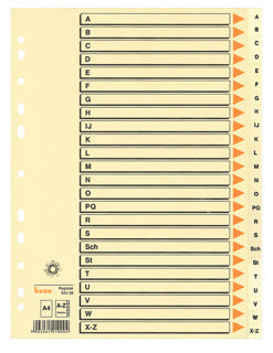 BENE Register 93408 A4 24-teilig A-Z Recyclingkarton 210 g/m² chamois