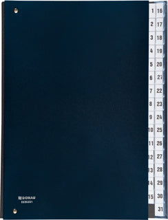 DONAU Pultordner 8696001 A4 31-teilig 1-31 PP dunkelblau