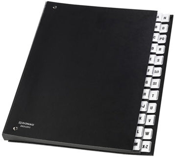 DONAU Pultordner 8694001 A4 24-teilig A-Z PP schwarz