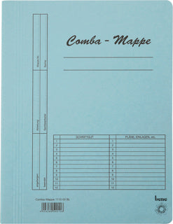 BENE Comba-Mappe 111000 A4 Recyclingkarton 250 g/m² 245 x 320 mm blau
