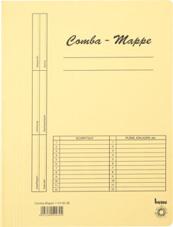 BENE Comba-Mappe 111000 A4 Recyclingkarton 250 g/m² 245 x 320 mm gelb