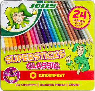 JOLLY Buntstifte Supersticks Classic im Metalletui 24 Stück farbig sortiert