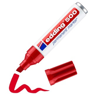 EDDING Permanentmarker 500 mit Keilspitze 2-7 mm rot