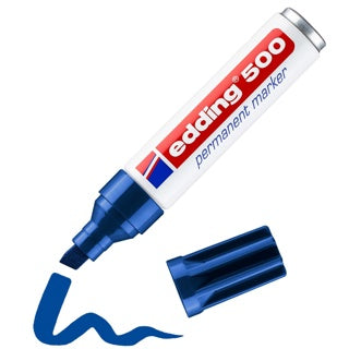 EDDING Permanentmarker 500 mit Keilspitze 2-7 mm blau