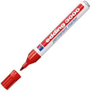 EDDING Permanentmarker 3000 mit Rundspitze 1.5-3 mm rot
