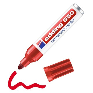 EDDING Permanentmarker 550 mit Rundspitze 3-4 mm rot