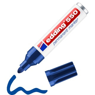 EDDING Permanentmarker 550 mit Rundspitze 3-4 mm blau