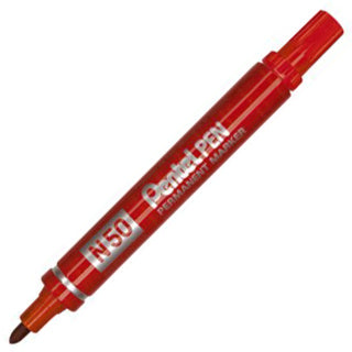 PENTEL Permanentmarker N50 mit Rundspitze 2 mm rot