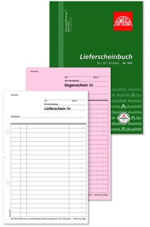 OMEGA Lieferscheinbuch 945 OK A5 hoch 3 x 50 Blatt weiß/rosa/weiß