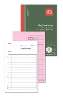 OMEGA Lieferscheinbuch 977OK A5 hoch 2 x 50 Blatt weiß/rosa