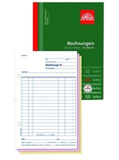 OMEGA Rechnungsbuch 2949 OK A5 hoch 3 x 50 Blatt weiß/rosa/weiß