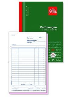OMEGA Rechnungsbuch 949 OK A5 hoch 2 x 50 Blatt weiß/weiß