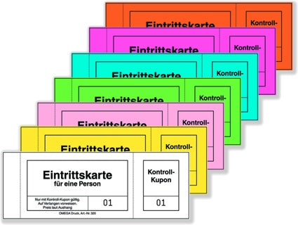 OMEGA Eintrittskarten 320/0 100 Blatt 14 x 5 cm weiß