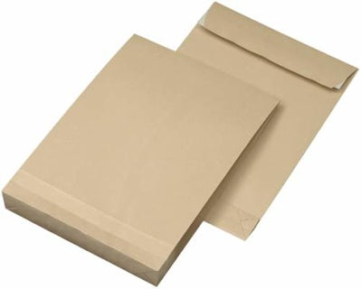 ÖKI Faltentasche B4T/P150 250 Stück DIN B4 mit Haftstreifen 125 g/m² braun