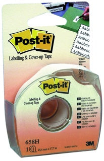 POST-IT® Abdeck- und Beschriftungsband 658H im Handabroller 25.4mm x 17.7m weiß