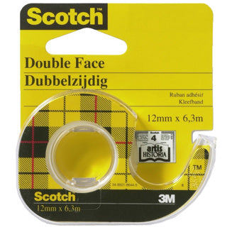 SCOTCH Doppelseitiges Klebeband mit Abroller 12 mm x 6.3 m transparent