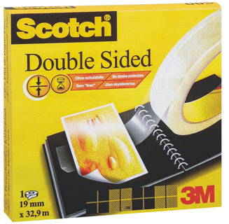 SCOTCH Doppelseitiges Klebeband 19 mm x 33 m transparent