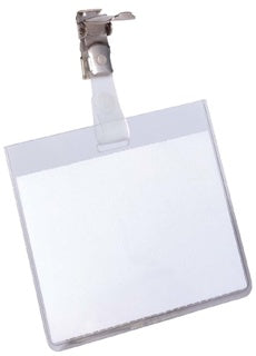 DURABLE Namensschild 8003 mit drehbarem Clip 60 x 90 mm transparent