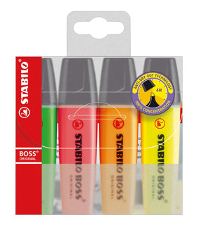 STABILO Textmarker Boss 70 4 Stück im Etui 2-5 mm mehrere Farben