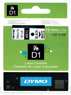 DYMO Standardetiketten D1 12 mm schwarz auf weiß