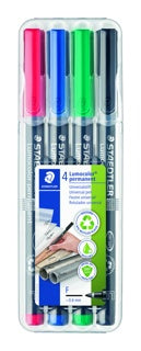 STAEDTLER OHP-Stift Lumocolor® 318WP4 4 Stück permanent 0.6 mm farbig sortiert