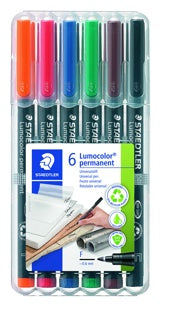 STAEDTLER OHP-Stift Lumocolor® 318WP6 permanent 6 Stück 0.6 mm