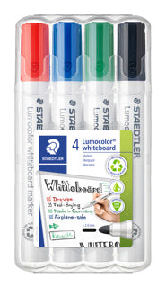 STAEDTLER Whiteboardmarker Lumocolor® 351 mit Rundspitze 4 Stück 2 mm farbig sortiert