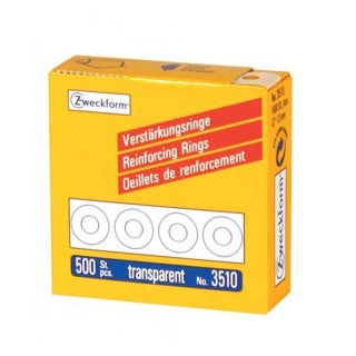 AVERY ZWECKFORM Verstärkungsringe 3510 500 Stück im Spender permanent Ø 13 mm transparent