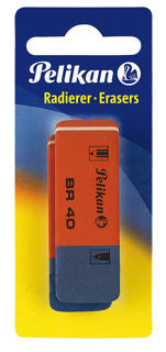 PELIKAN Radierer BR40 2 Stück im Blister rot/blau