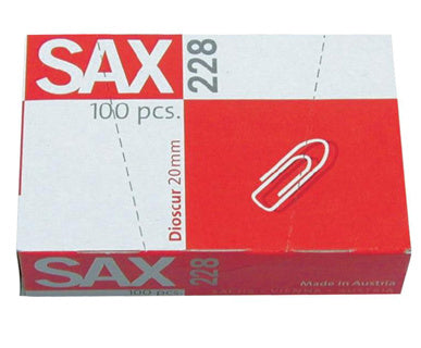 SAX Büroklammer 228 100 Stück 20 mm verzinkt