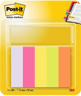 POST-IT® Page Marker 670-5 5 x 100 Blatt 15 x 50 mm farbig sortiert