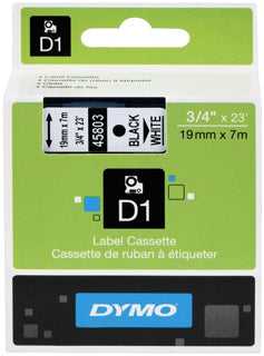 DYMO Schriftband 45803 D1 19 mm x 7 m schwarz auf weiß