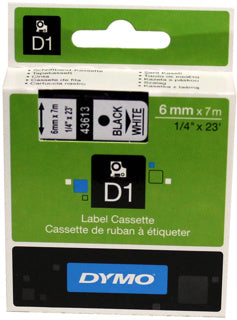 DYMO Schriftband SO720780 D1 6 mm x 7 m schwarz auf weiß