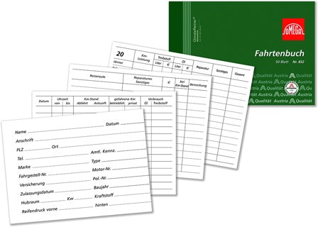 OMEGA Fahrtenbuch 832 A6 quer 50 Blatt