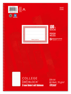 URSUS Collegeblock A4 80 Blatt 70 g/m² liniert mit Rahmen