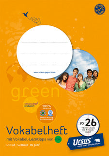 URSUS OE Vokabelheft Nr.26 DIN A5 40 Blatt 10 mm liniert mit Mittelstrich