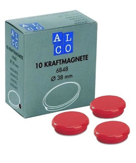 ALCO Haftmagnete 6848-12 10 Stück Ø 38 mm rot