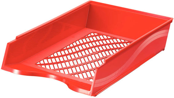 BENE Briefkorb 60100 A4/C4 stapelbar aus Polystyrol 255 x 65 x 370 mm rot