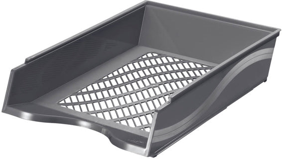 BENE Briefkorb 60100 A4/C4 stapelbar aus Polystyrol 255 x 65 x 370 mm schiefer