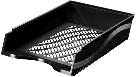 BENE Briefkorb 60100 A4/C4 stapelbar aus Polystyrol 255 x 65 x 370 mm schwarz