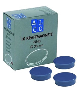 ALCO Haftmagnete 6848 10 Stück Ø 38 mm blau
