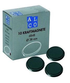 ALCO Haftmagnete 6848 10 Stück Ø 38 mm schwarz