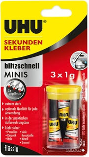 UHU Sekundenkleber Minis 3 x 1 g
