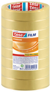 TESA Klebefilm standard 57208 8 Rollen 19 mm x 66 m gelb-transparent