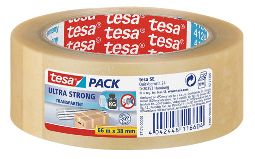 TESA Verpackungsband Ultra Strong 57174 38 mm x 66 m transparent